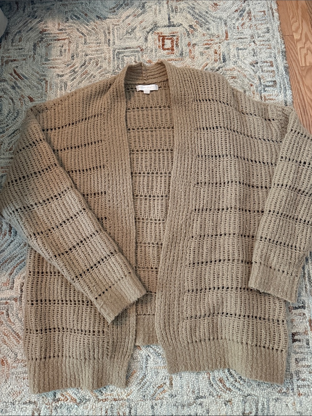 Spiritual Gangster Ribbed Knit Cardigan in Taupe